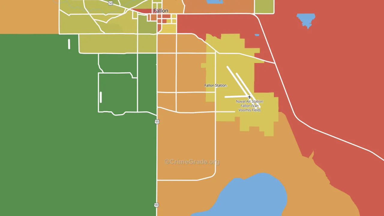 Fallon Naval Air Station, NV Map of Burglary Rates