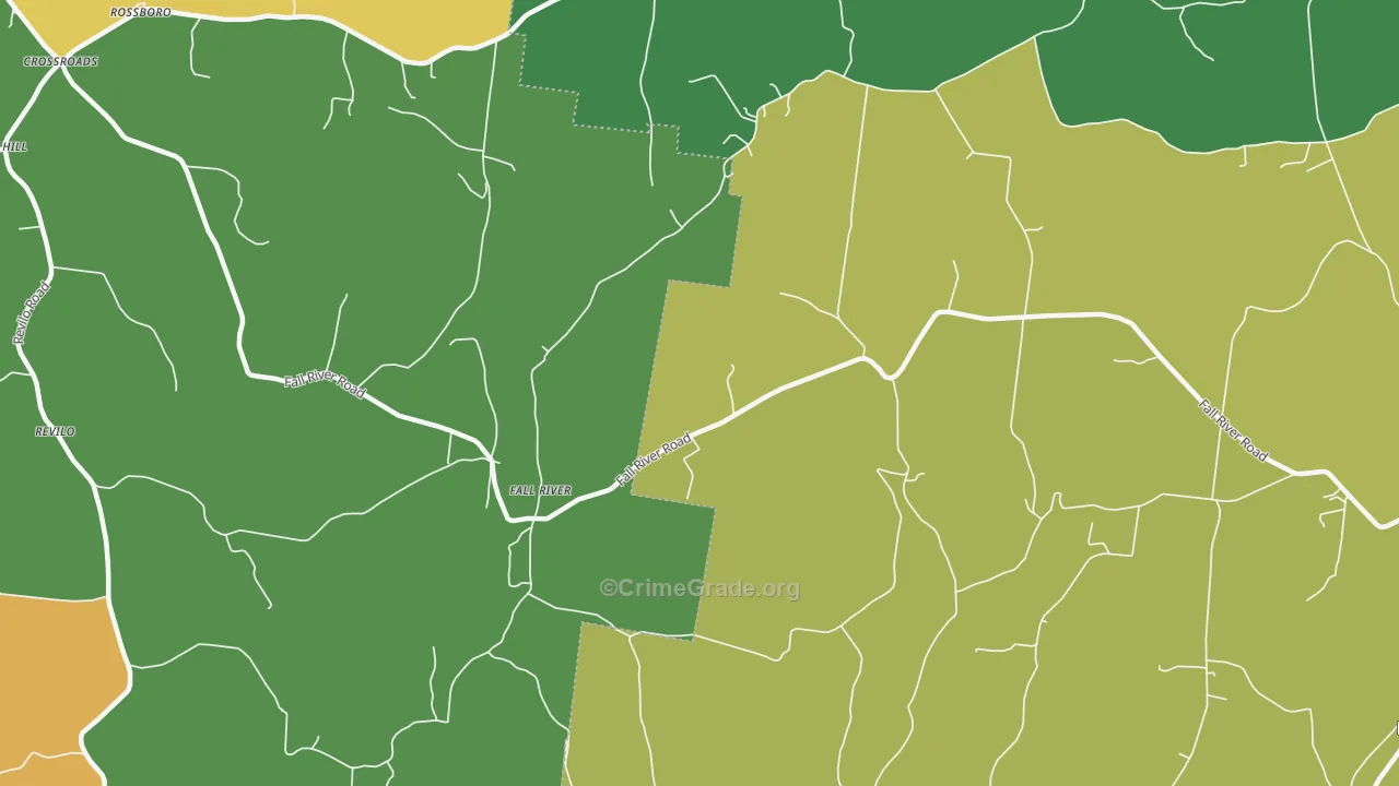 Fallriver, TN Map of Burglary Rates
