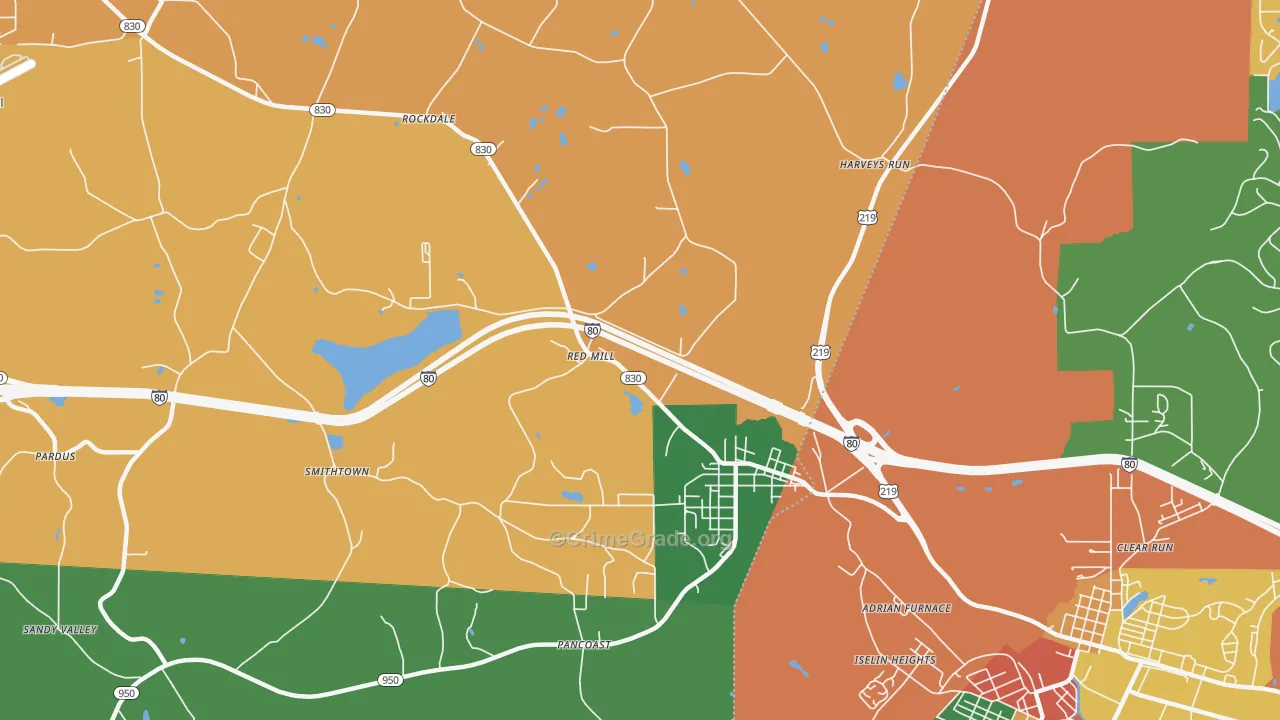 Falls Creek, PA Map of Burglary Rates