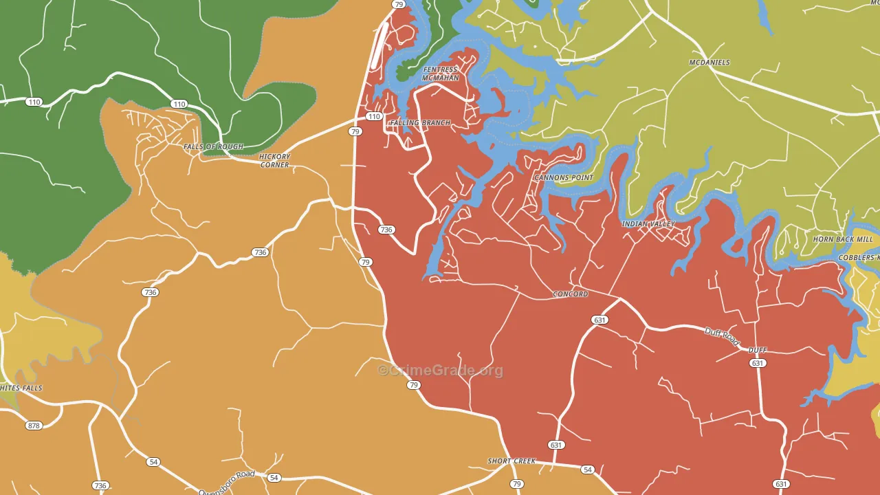Falls Of Rough, KY Map of Burglary Rates