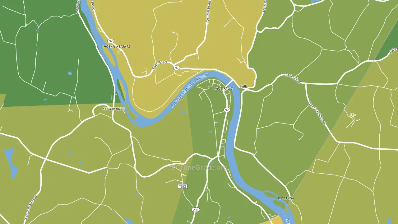 Falls, PA Map of Burglary Rates