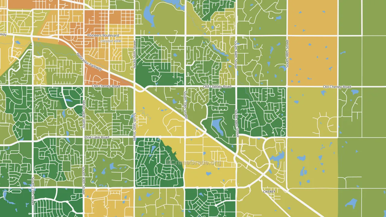 Family Acres, Lincoln, NE Map of Burglary Rates