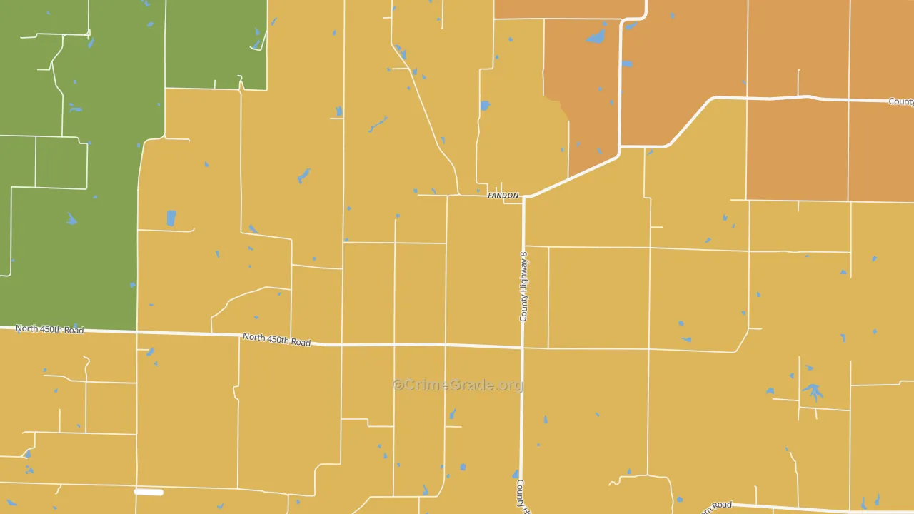 Fandon, IL Map of Burglary Rates