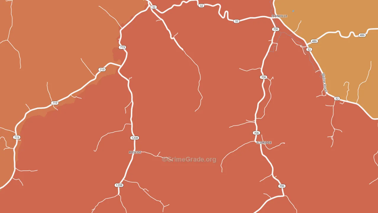 Fannin, KY Map of Burglary Rates