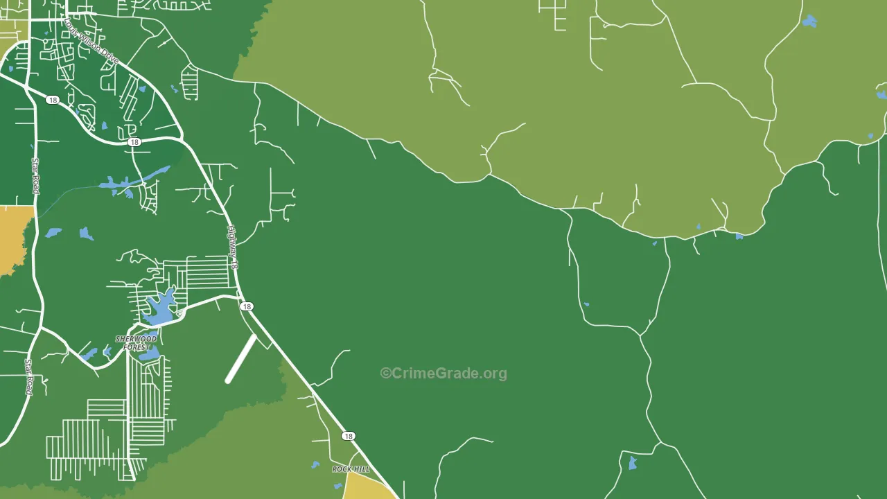 Fannin, MS Map of Burglary Rates