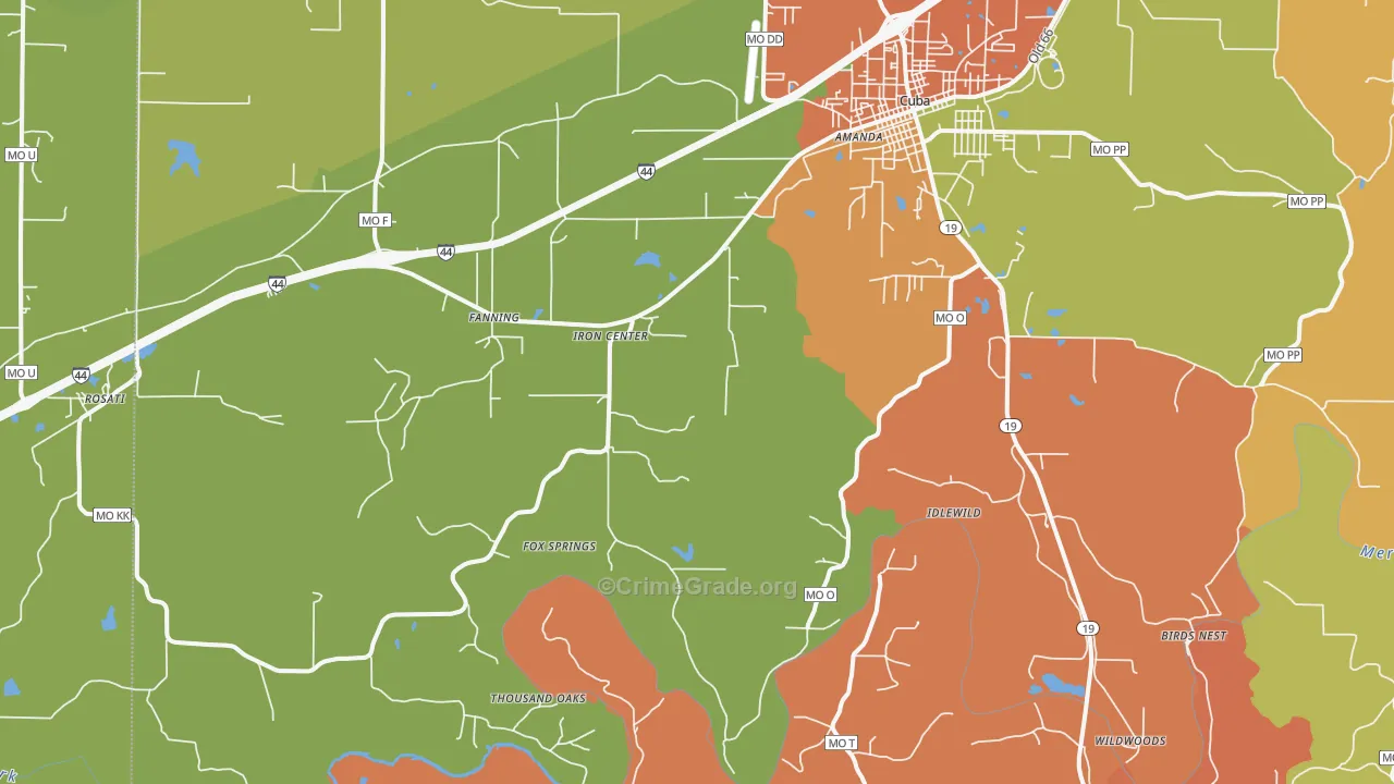 Fanning, MO Map of Burglary Rates