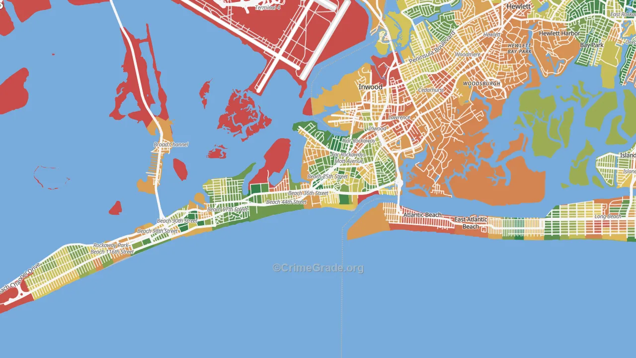Far Rockaway, Queens, NY Map of Burglary Rates