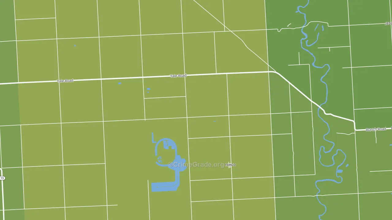 Fargo, MI Map of Burglary Rates