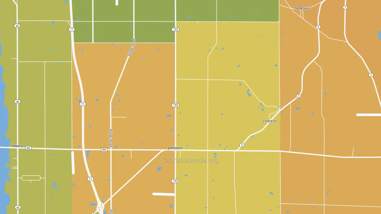 Farmdale, OH Map of Burglary Rates