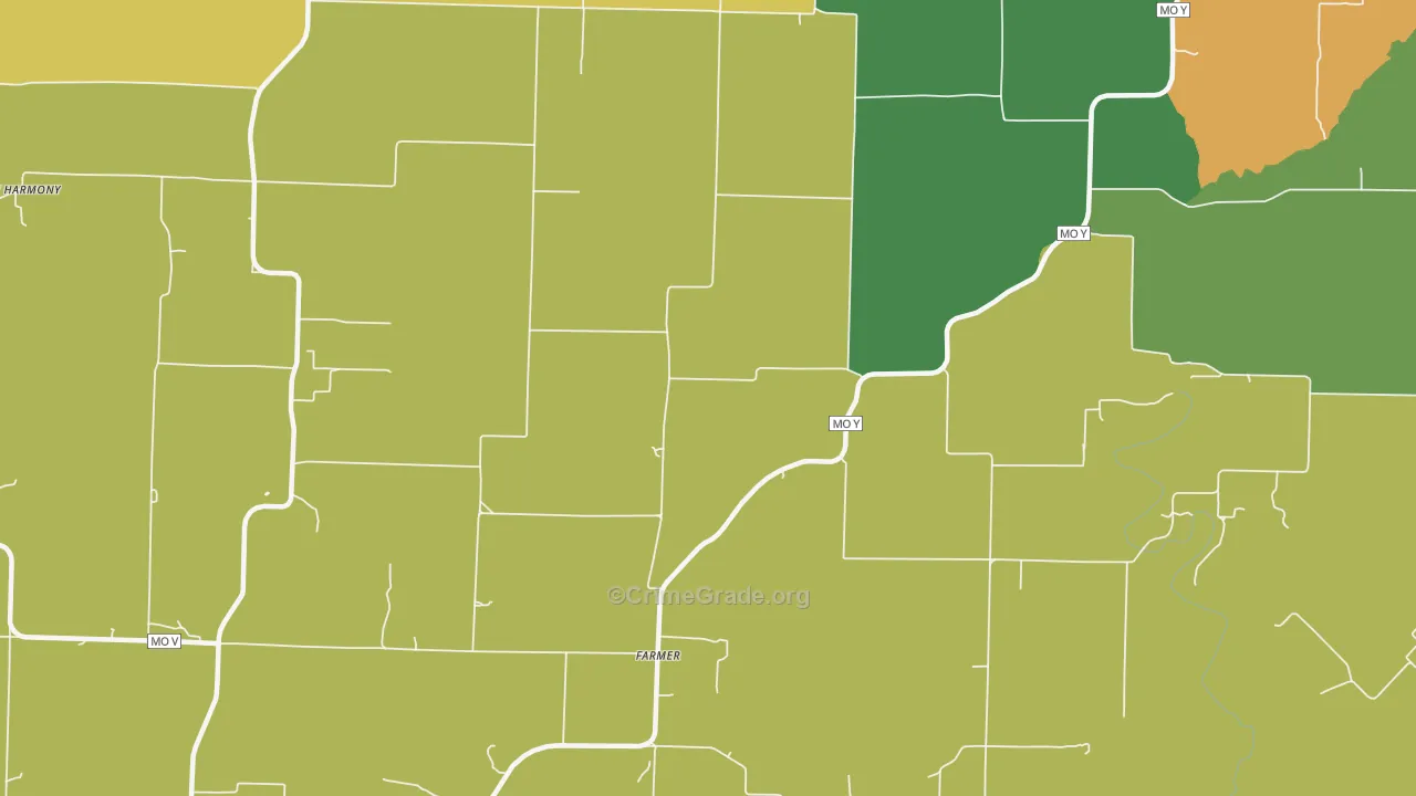 Farmer, MO Map of Burglary Rates