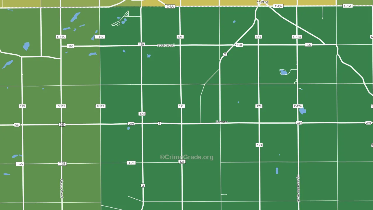 Farmer, OH Map of Burglary Rates