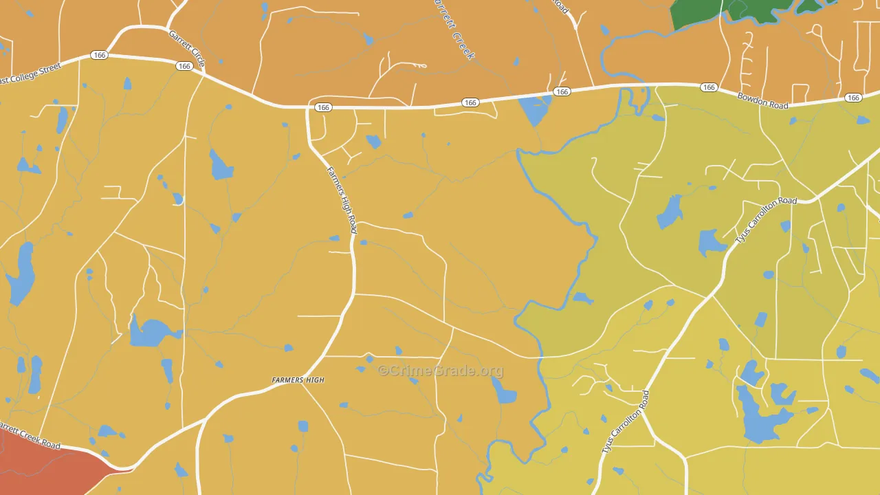Farmers High, GA Map of Burglary Rates