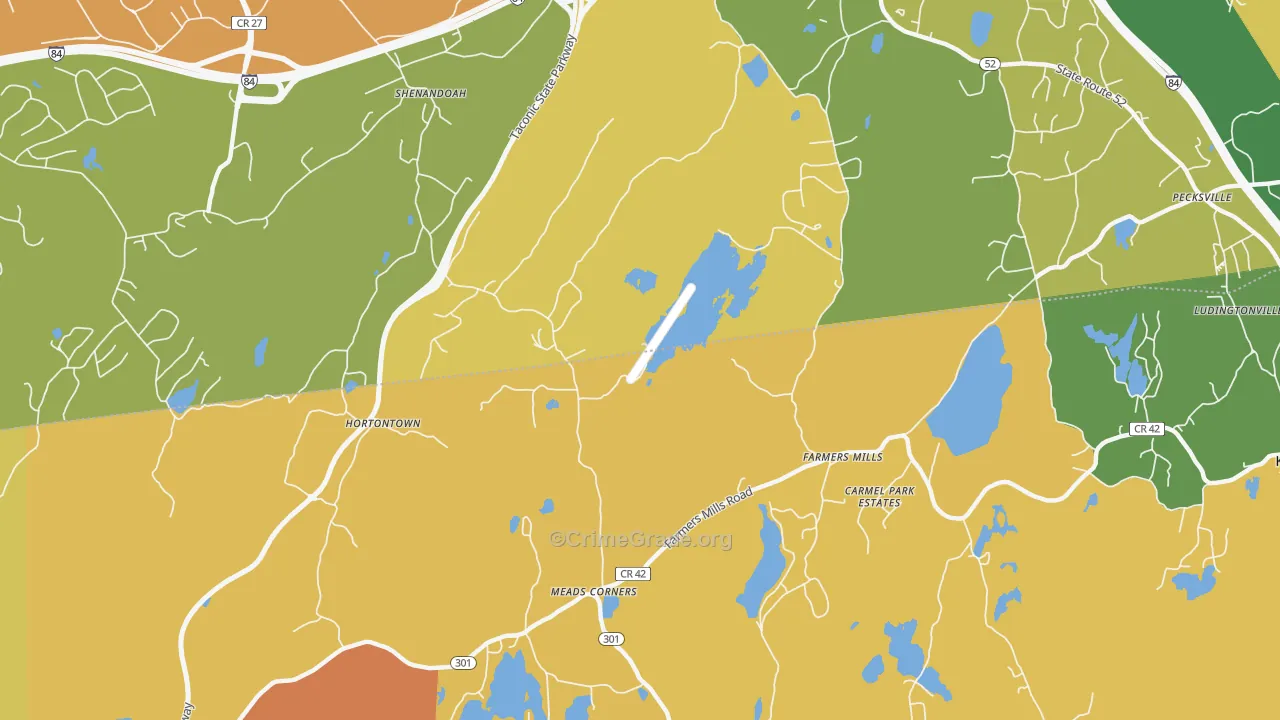 Farmers Mills, NY Map of Burglary Rates