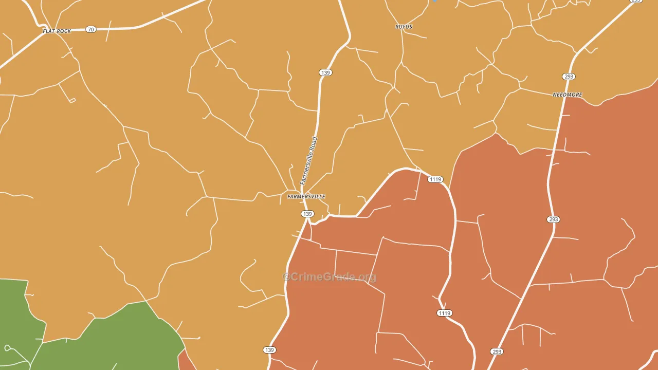 Farmersville, KY Map of Burglary Rates