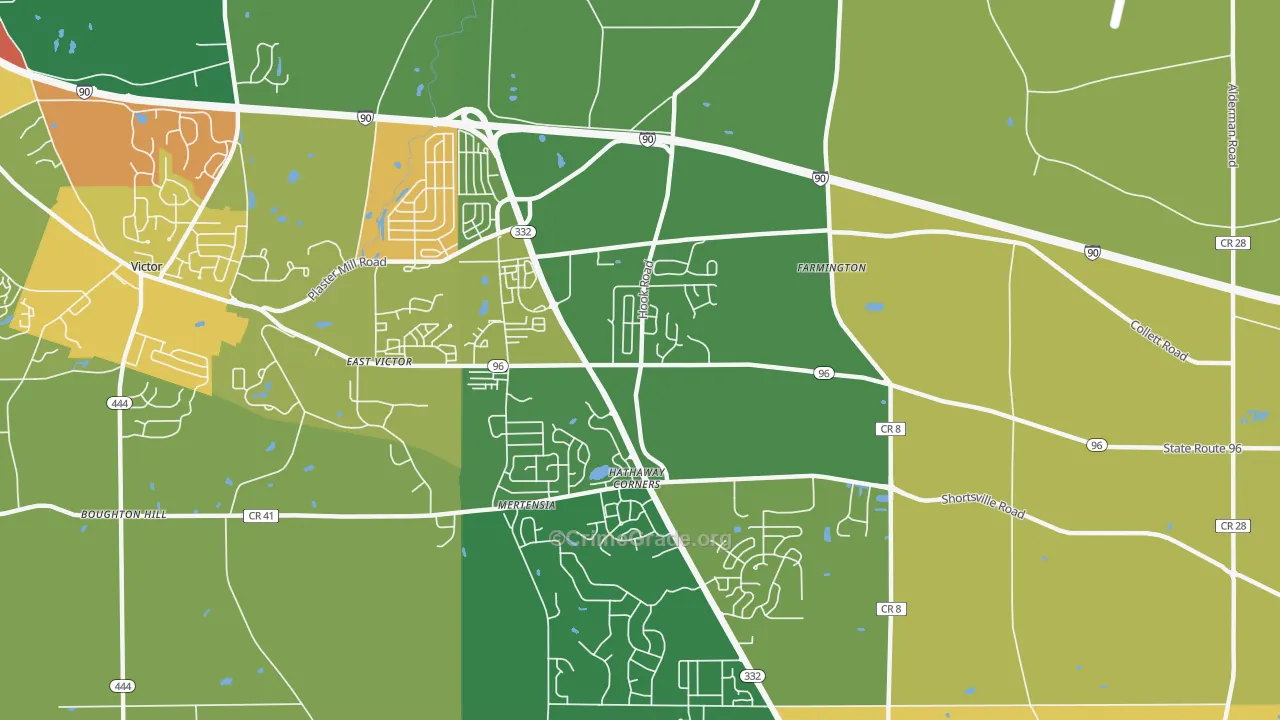 Farmington, NY Map of Burglary Rates
