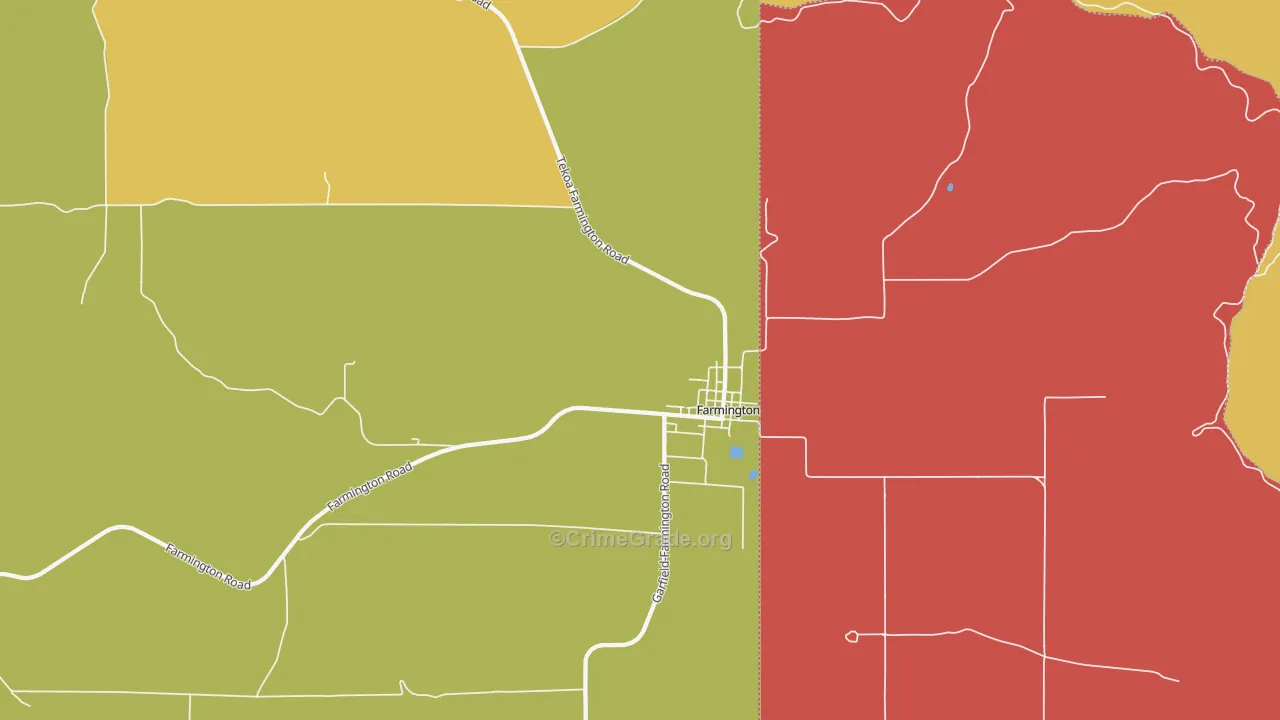 Farmington, WA Map of Burglary Rates