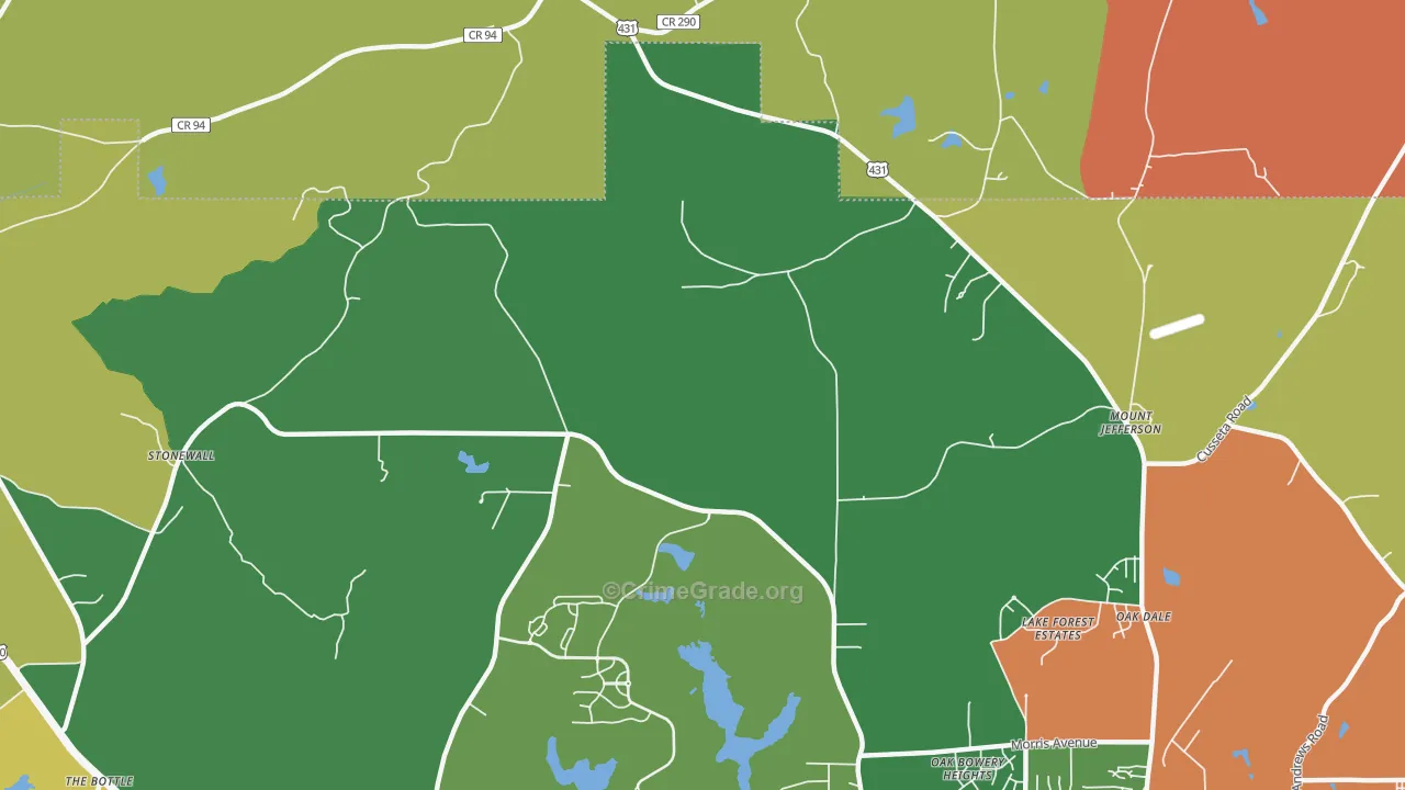 Farmville, AL Map of Burglary Rates
