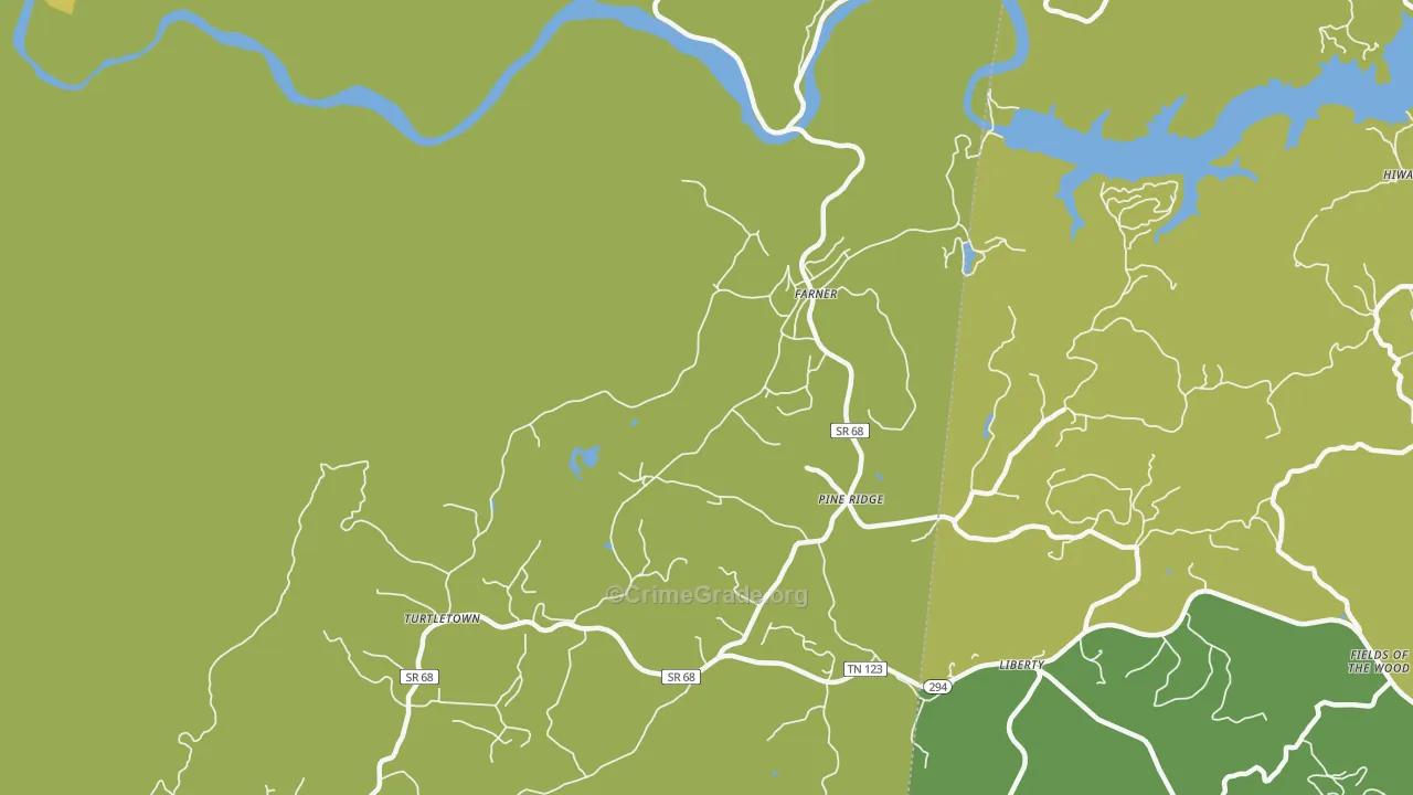 Farner, TN Map of Burglary Rates