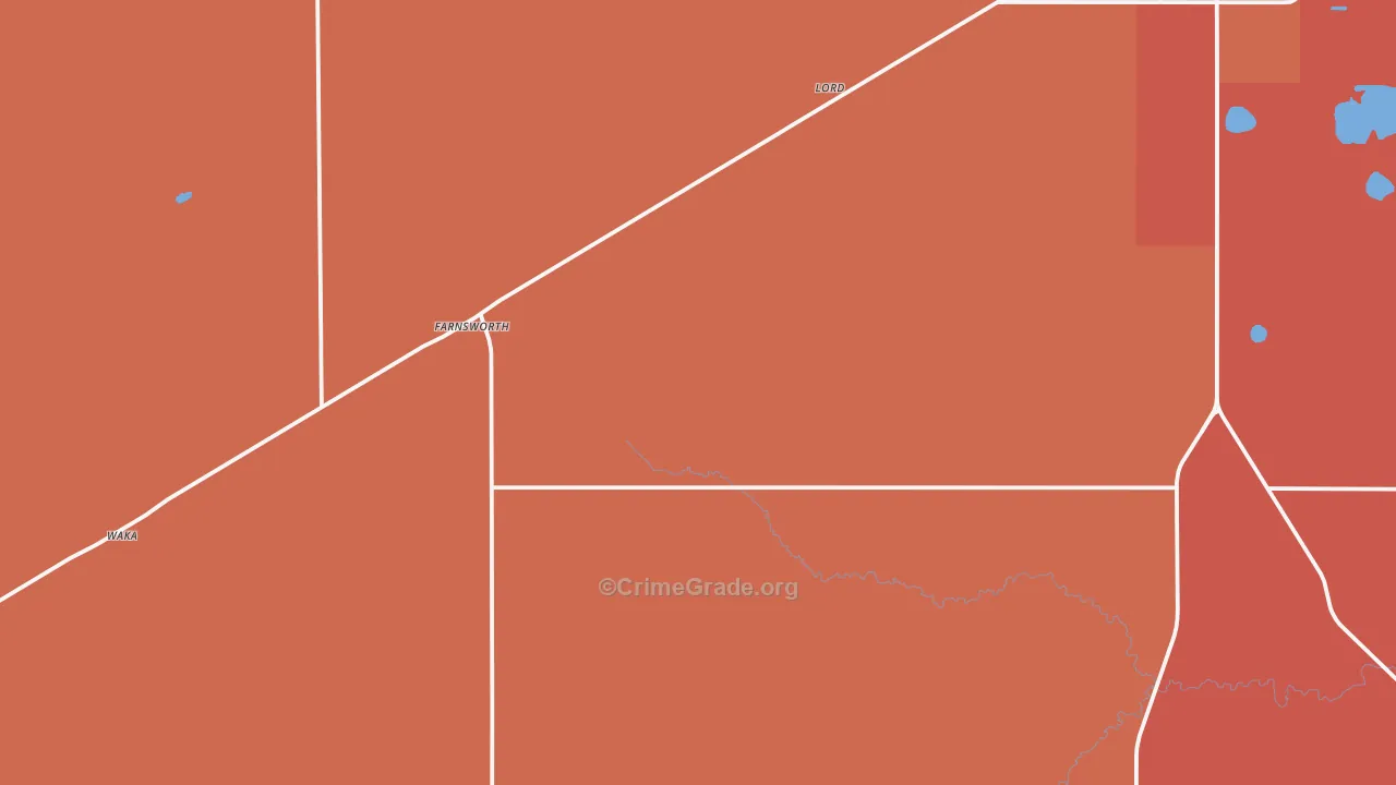Farnsworth, TX Map of Burglary Rates