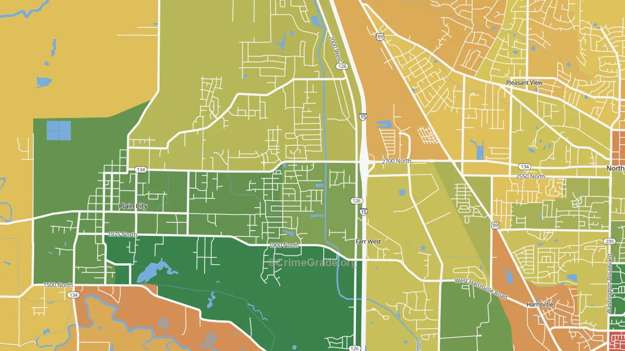 Farr West, UT Map of Burglary Rates