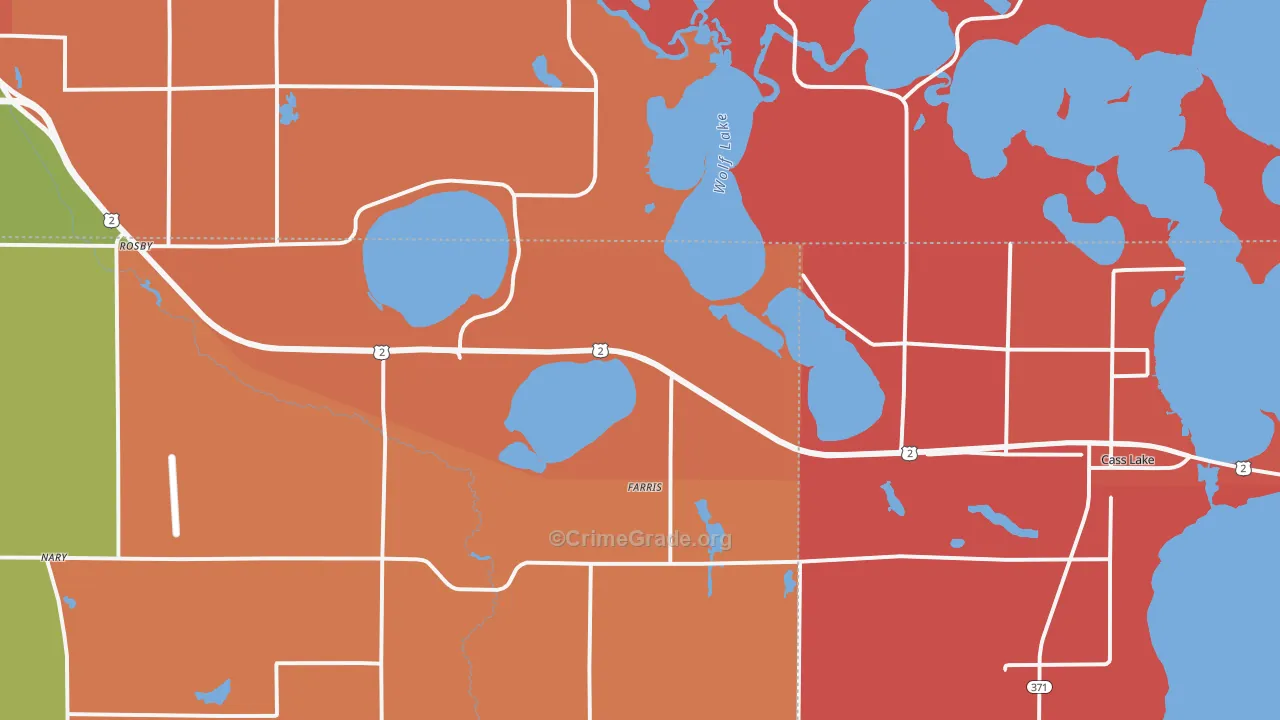 Farris, MN Map of Burglary Rates