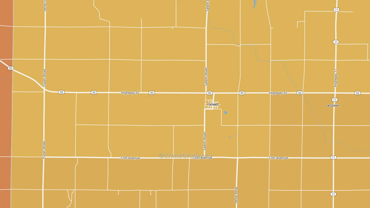 Farwell, NE Map of Burglary Rates