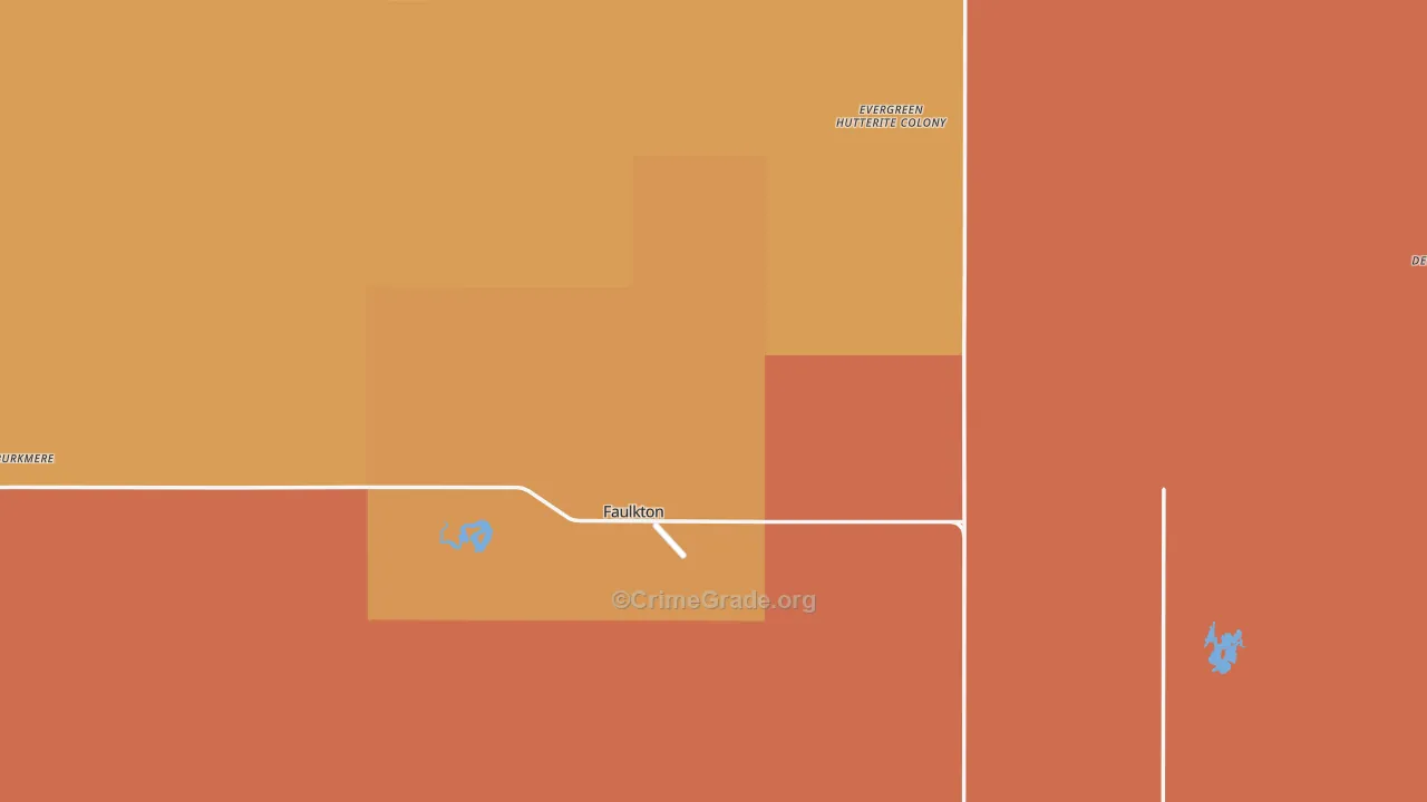 Faulk County, SD Map of Burglary Rates