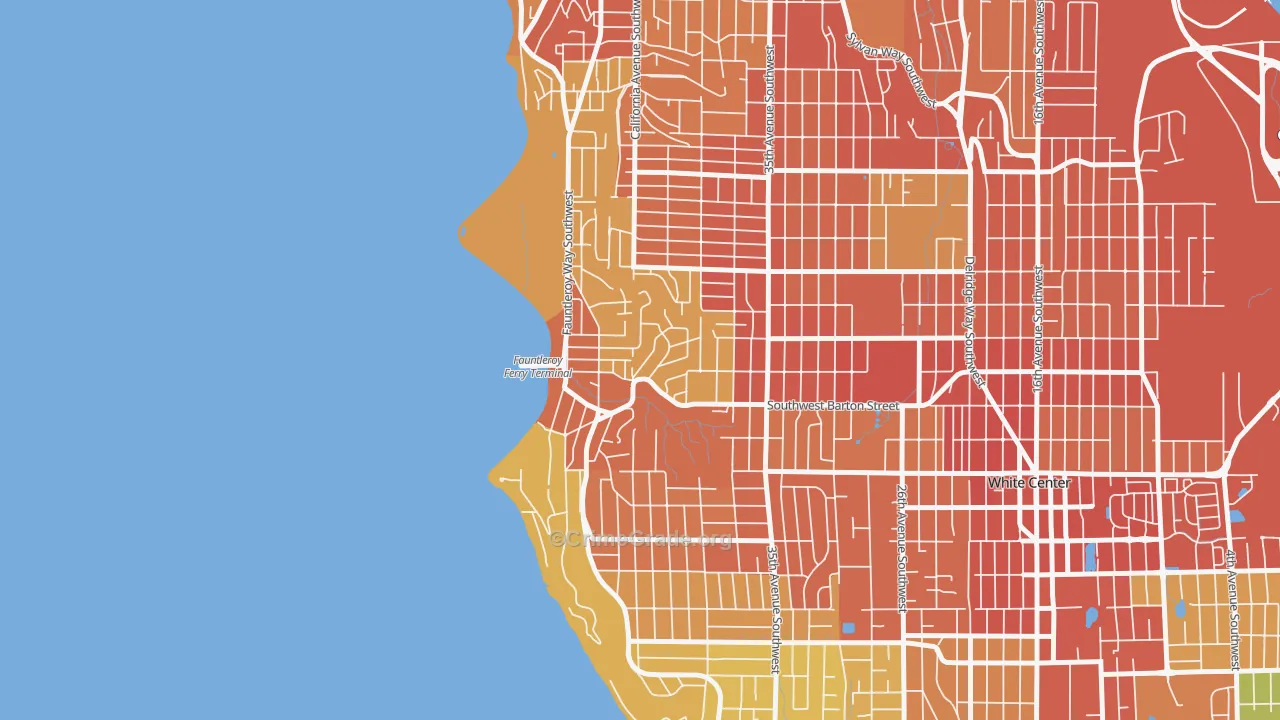 Fauntleroy, Seattle, WA Map of Burglary Rates