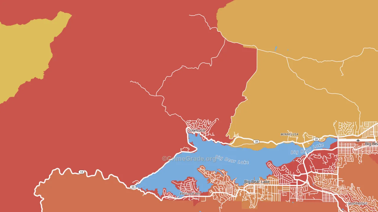 Fawnskin, CA Map of Burglary Rates