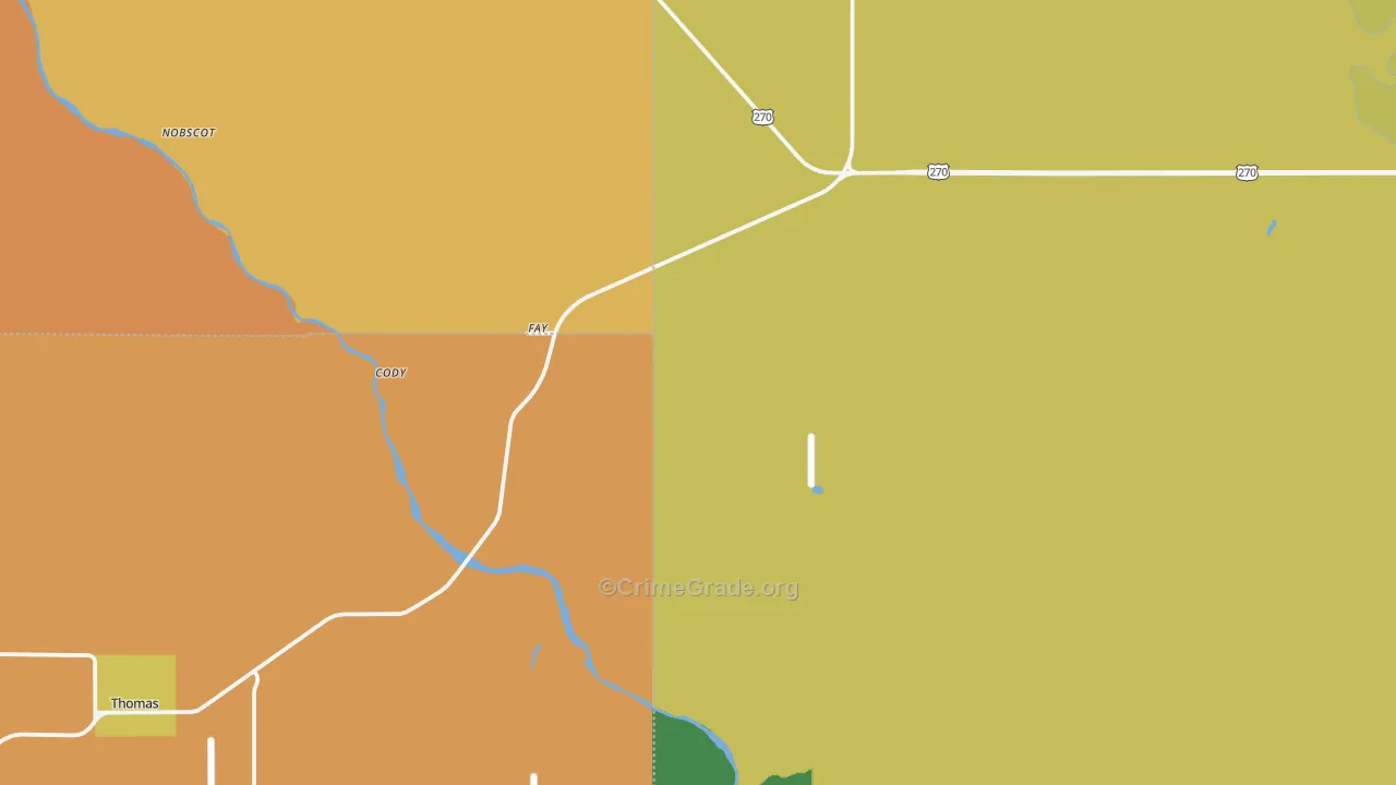 Fay, OK Map of Burglary Rates