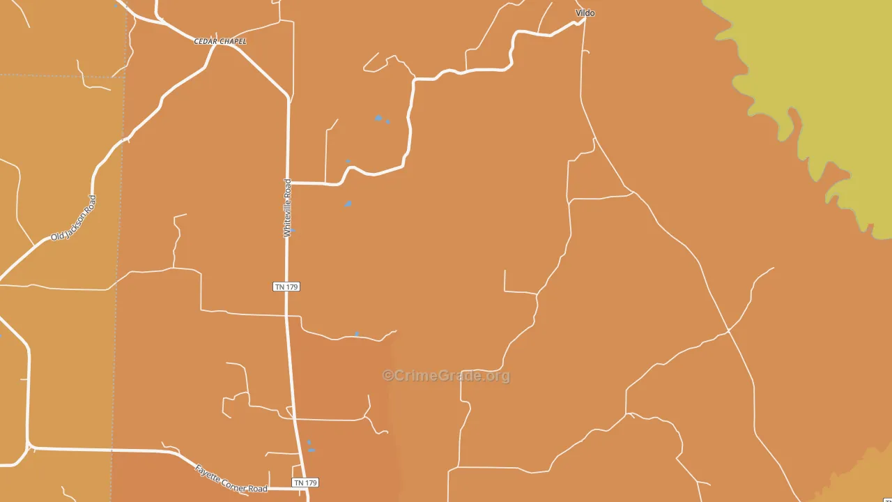 Fayette Corners, TN Map of Burglary Rates