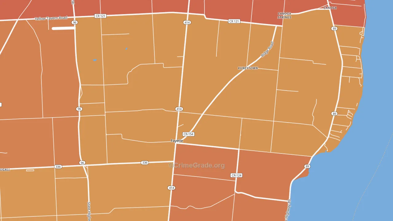 Fayette, NY Map of Burglary Rates