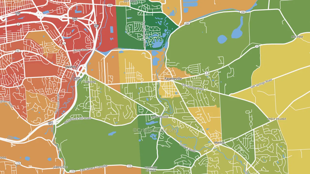 Fayetteville, NY Map of Burglary Rates