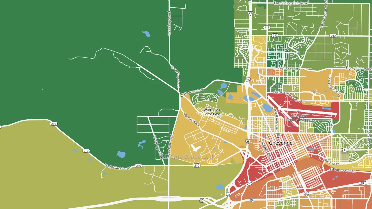 Fe Warren Afb, WY Map of Burglary Rates