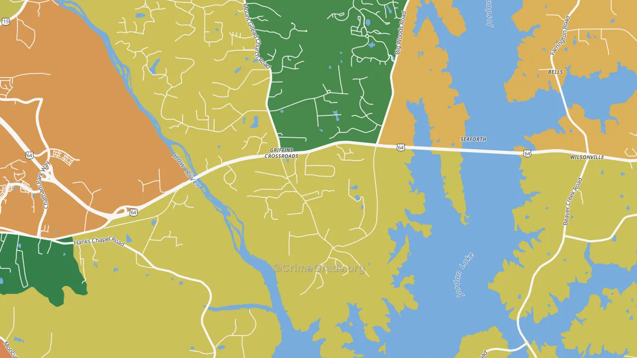 Fearrington, NC Map of Burglary Rates