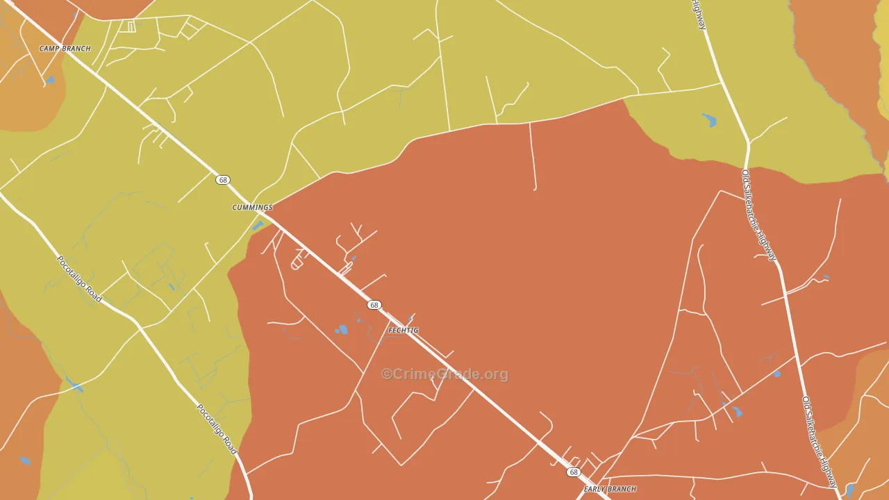 Fechtig, SC Map of Burglary Rates