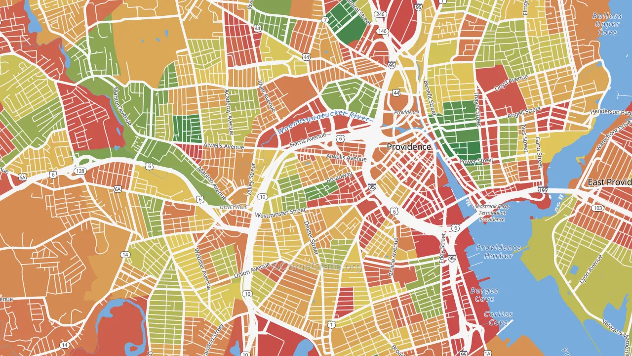 Federal Hill, Providence, RI Map of Burglary Rates