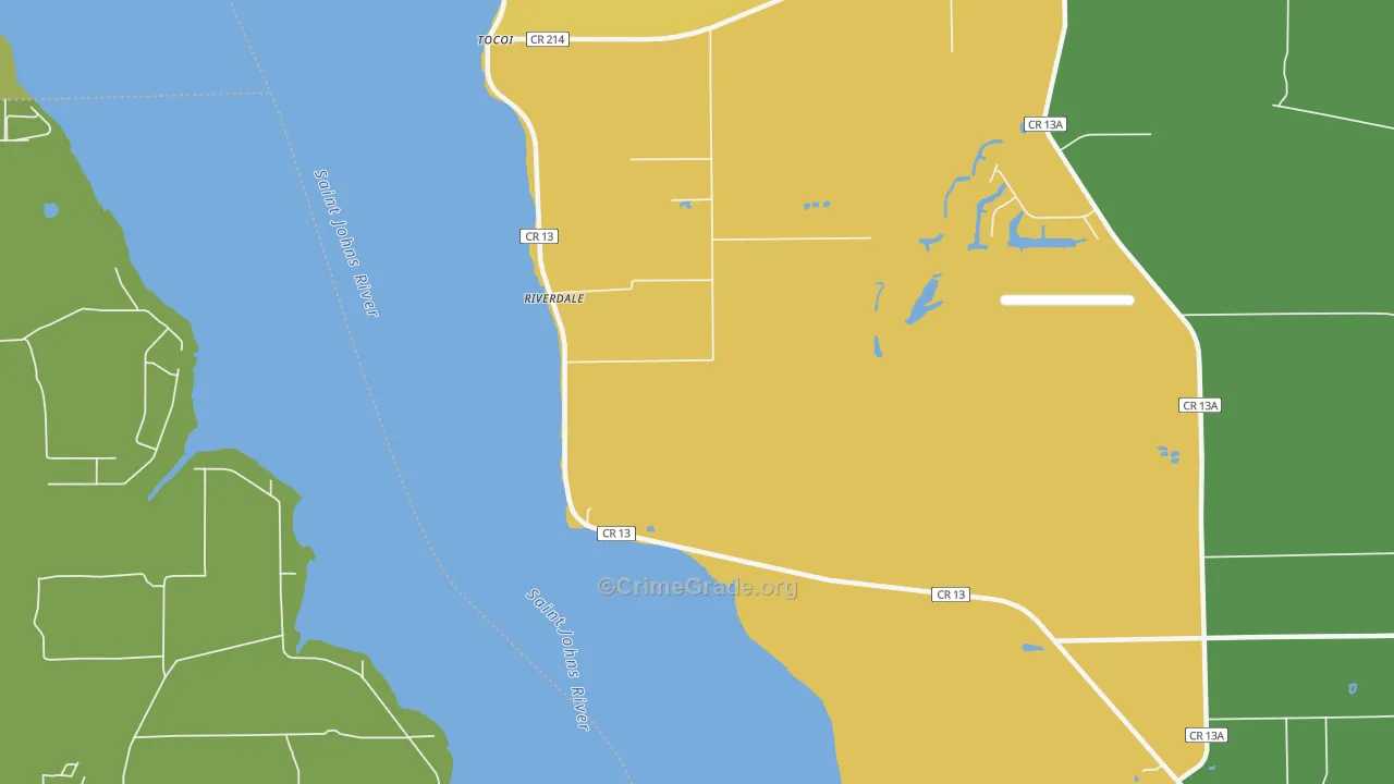 Federal Point, FL Map of Burglary Rates