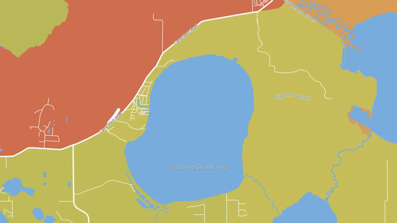 Fedhaven, FL Map of Burglary Rates