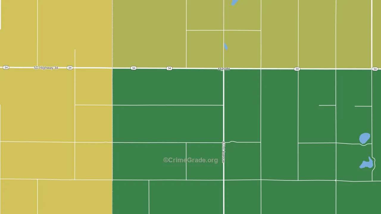 Fedora, SD Map of Burglary Rates