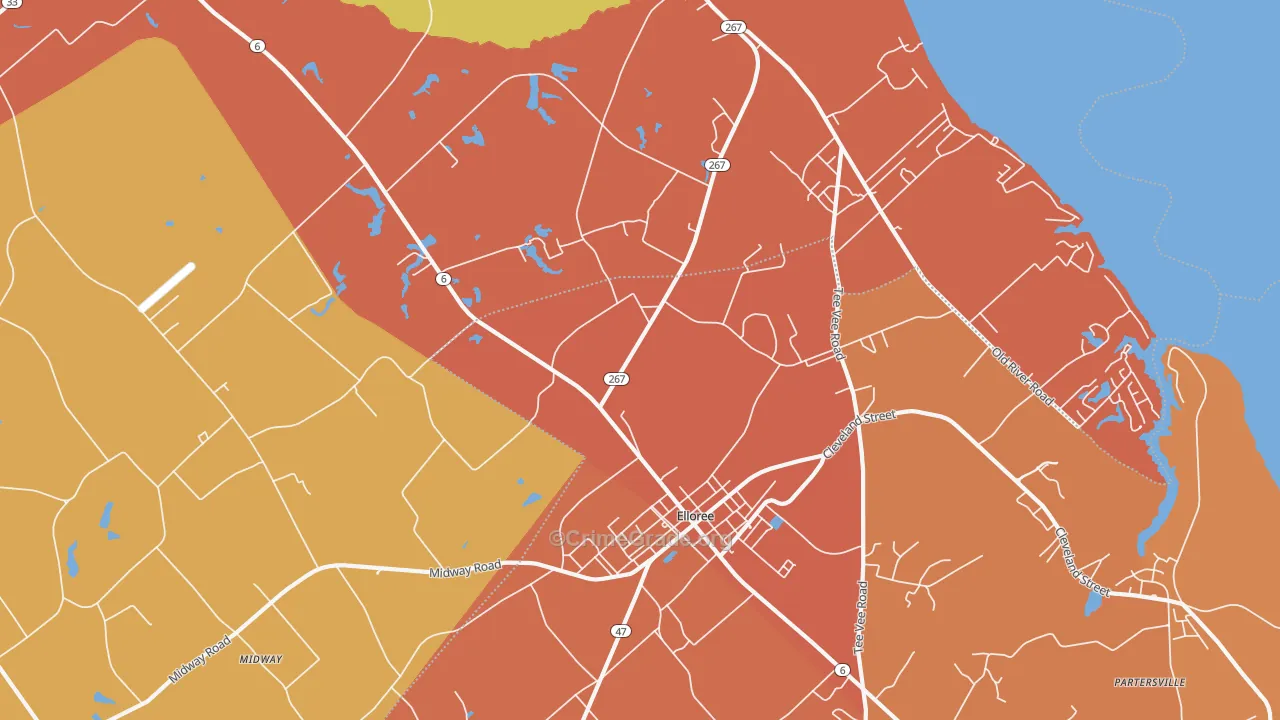Felderville, SC Map of Burglary Rates