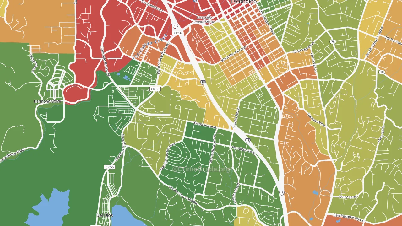 Felicita, Escondido, CA Map of Burglary Rates