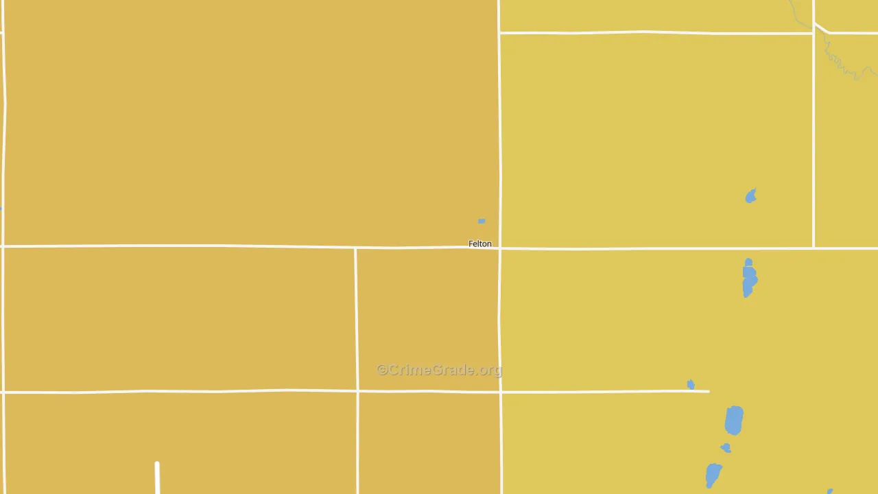 Felton, MN Map of Burglary Rates