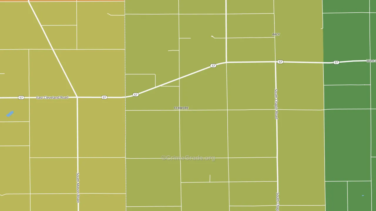 Fenmore, MI Map of Burglary Rates
