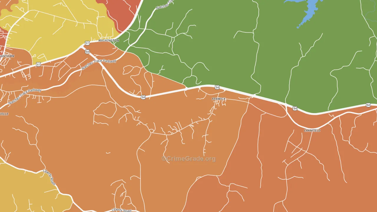 Fenwick, MS Map of Burglary Rates