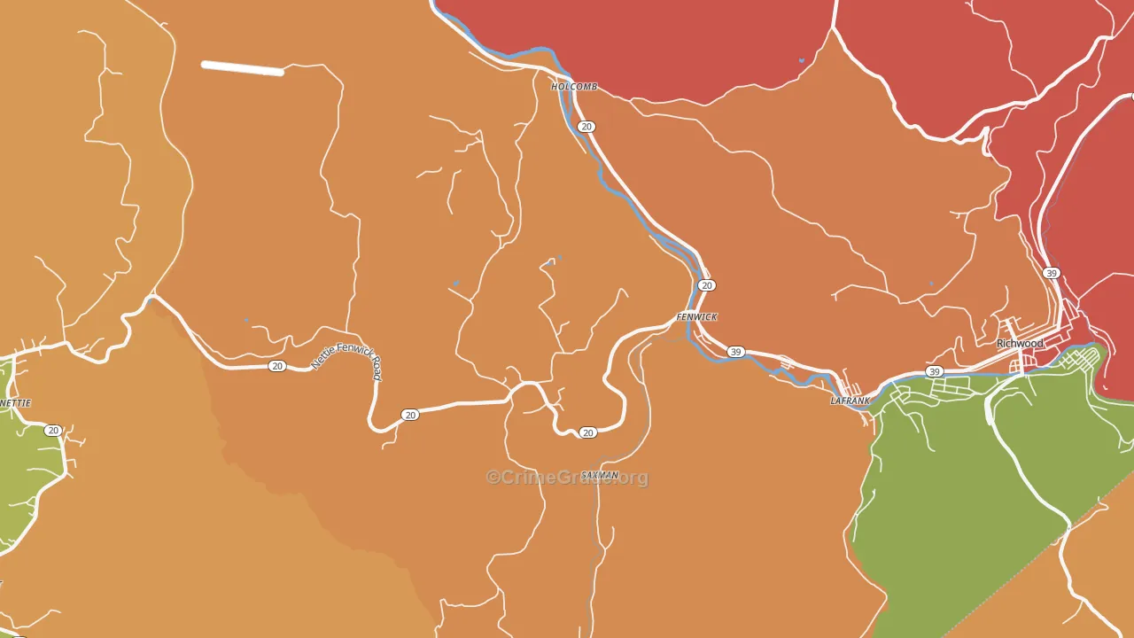 Fenwick, WV Map of Burglary Rates