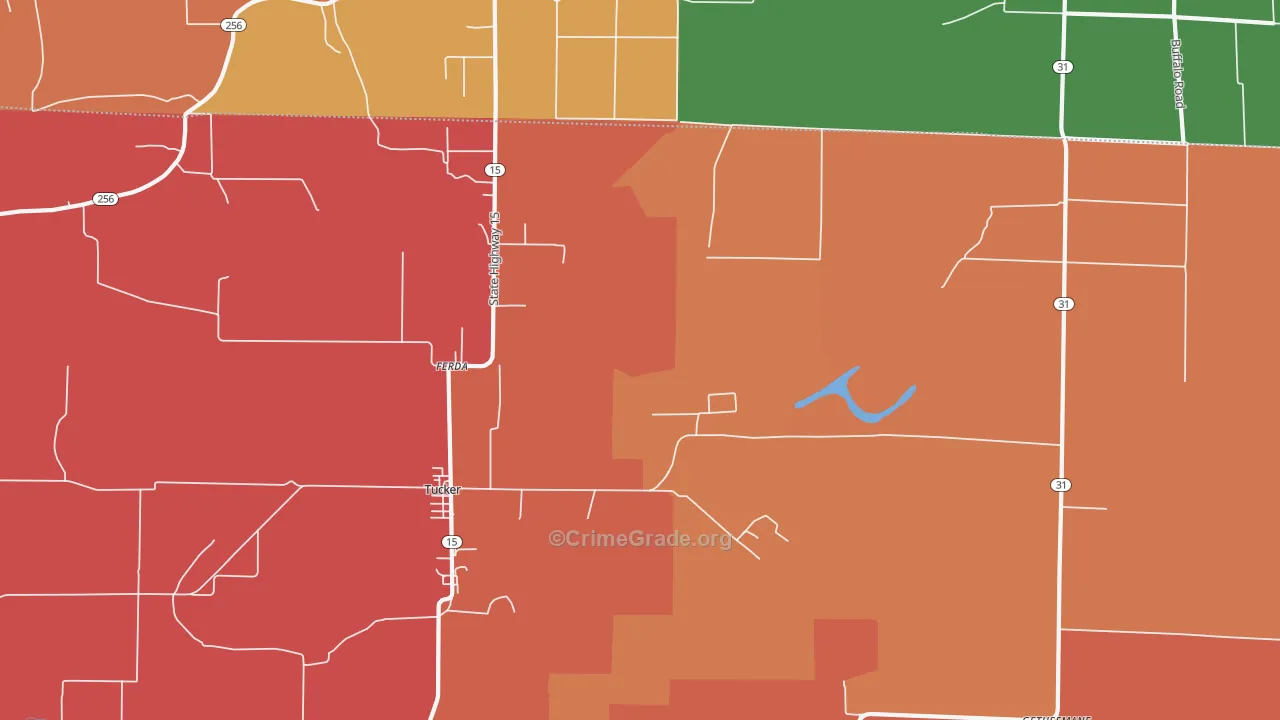 Ferda, AR Map of Burglary Rates
