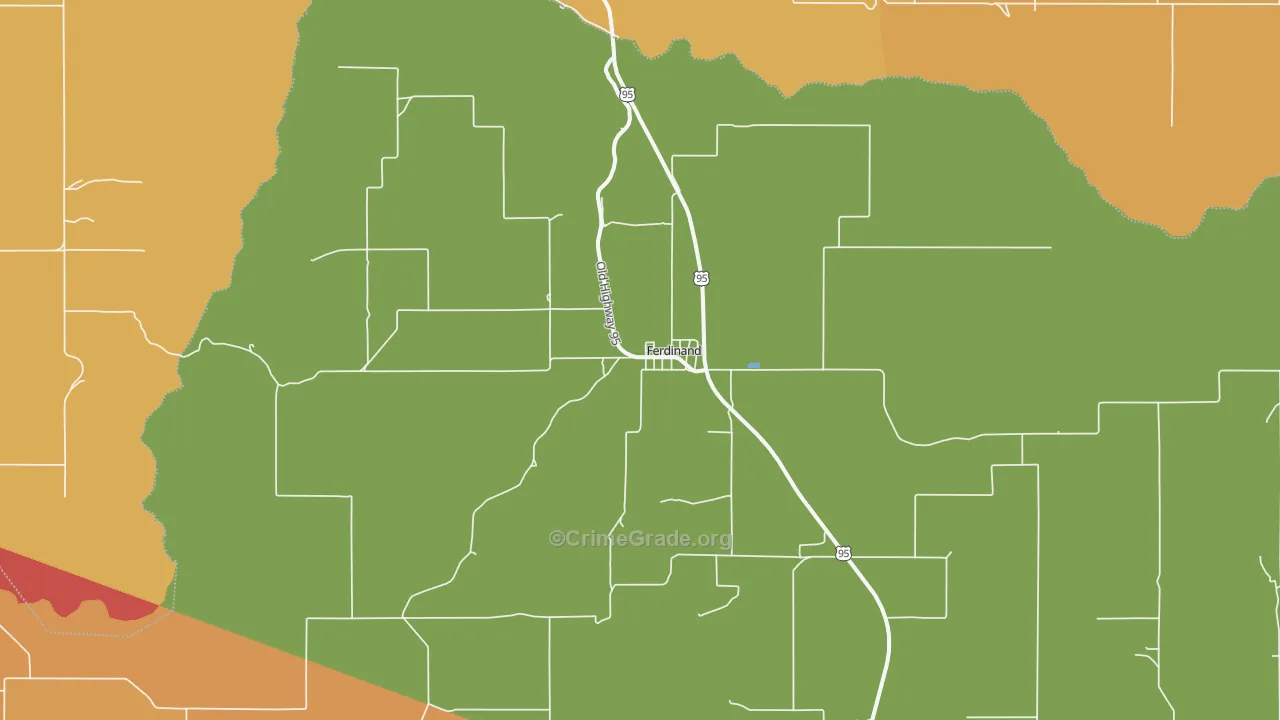 Ferdinand, ID Map of Burglary Rates
