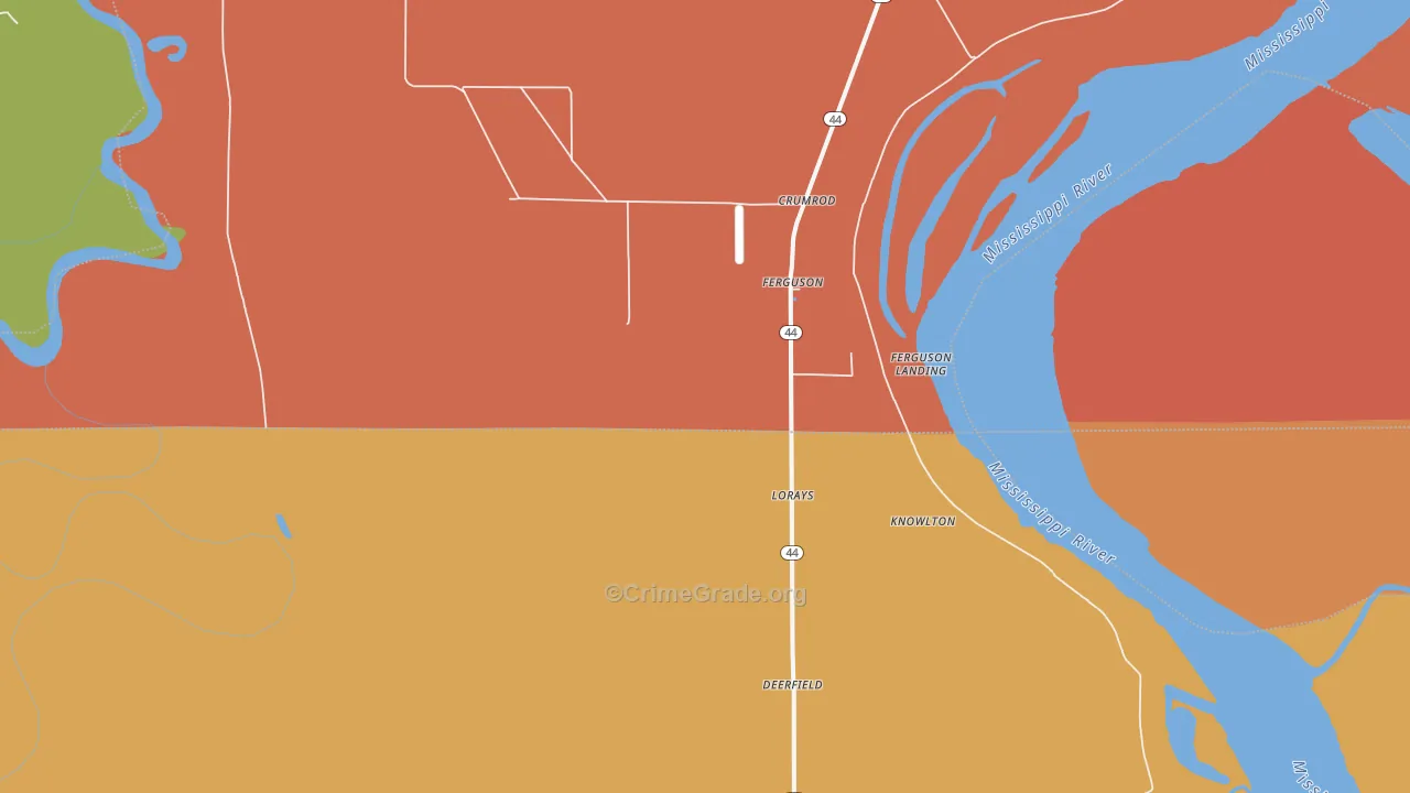 Ferguson, AR Map of Burglary Rates