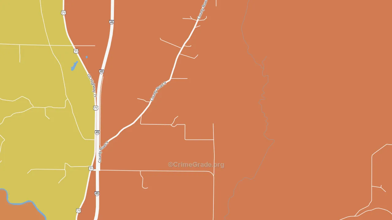 Ferguson Crossroads, AR Map of Burglary Rates